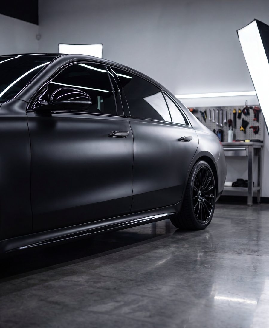 Ceramic window tint installed on a sedan in the Most Wanted studio, Santa Ana